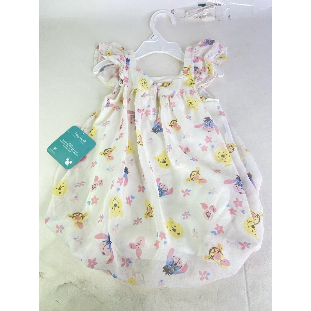 Disney Winnie The Pooh Chiffon Bubble Romper One Piece Baby Girls 6-9 Months - Picture 2 of 5